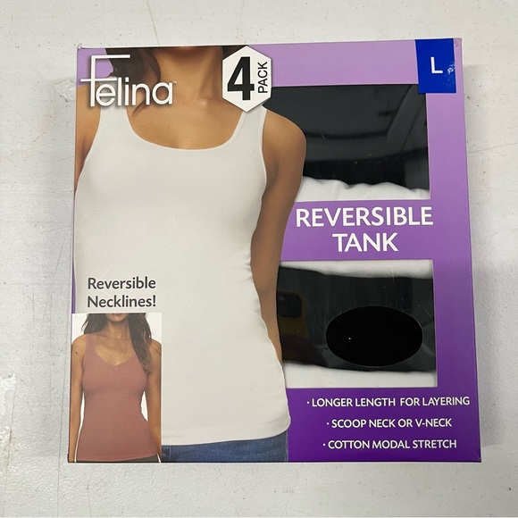 Felina Other - Reversible Necklines Tank 4-Pack Large
